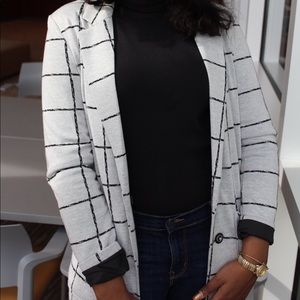 Grey and black blazer